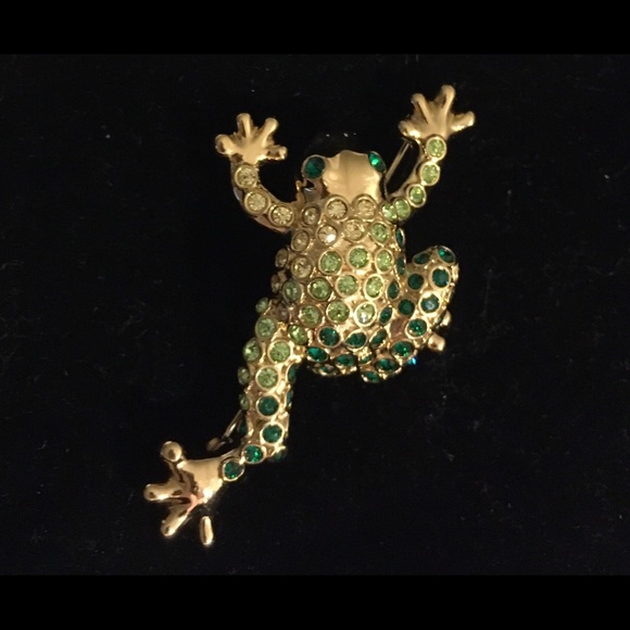 Monet Jewelry - 😎🎁❤️ vintage Money crystal Frog brooch  pin❤️🎁